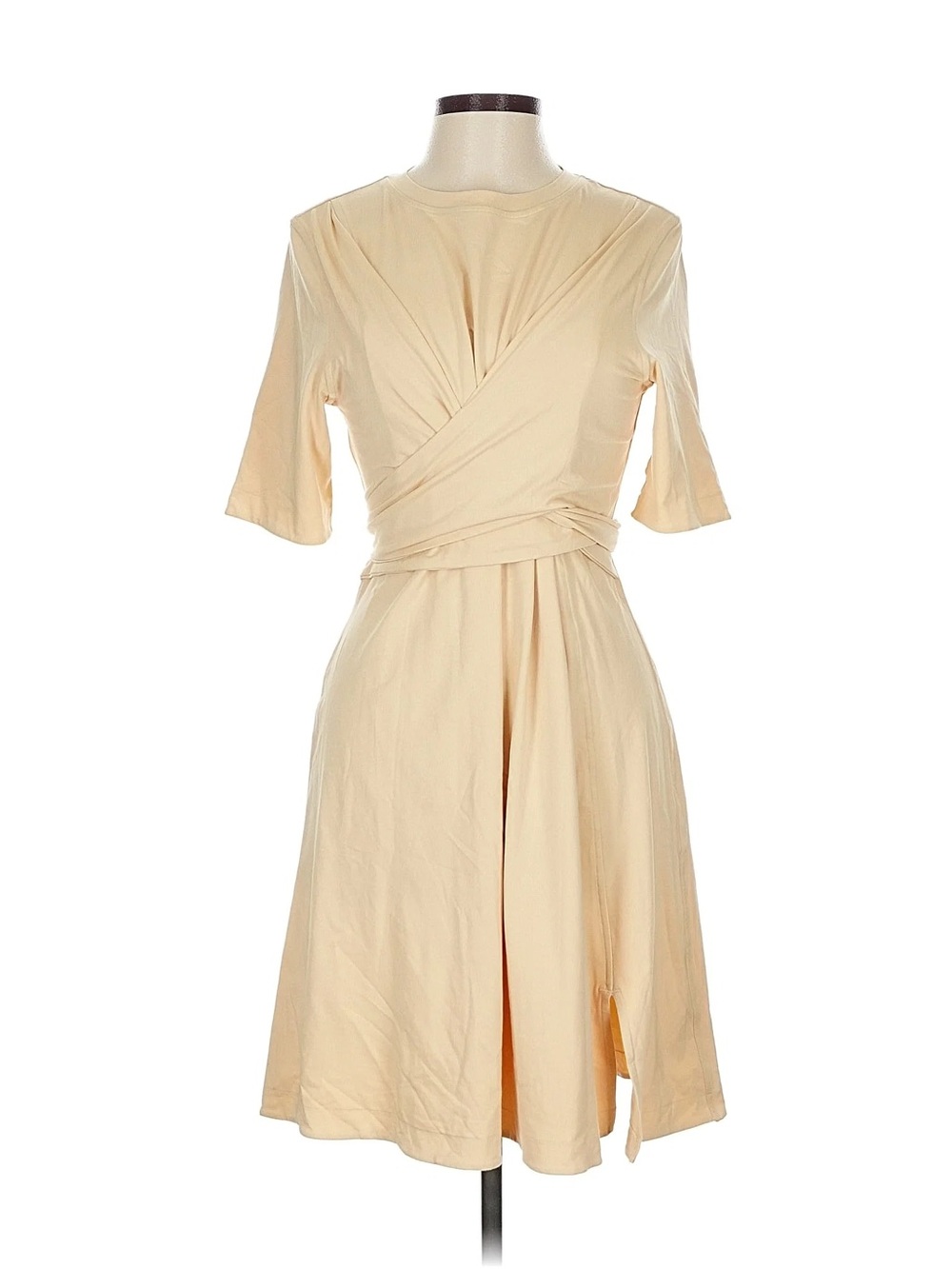 lululemon Size 10 Cream Wrap-Front Midi Dress